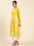 Samma Chikankari Long Kurti In Cotton for Women- Yellow